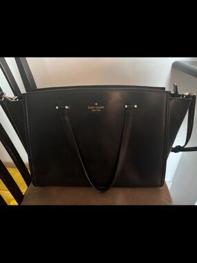 kate spade Black Leather Structured Tote